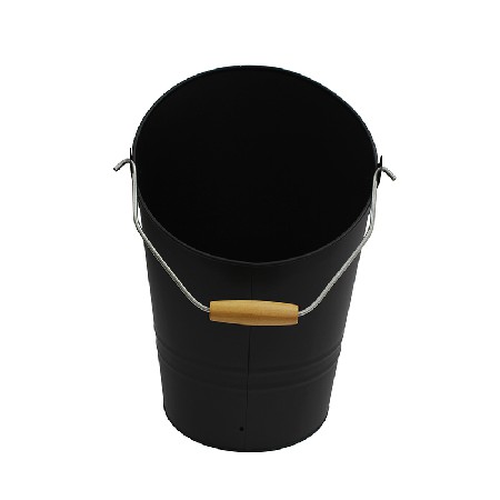 Black Fireplace Metal Hot Ash Bucket with Lid