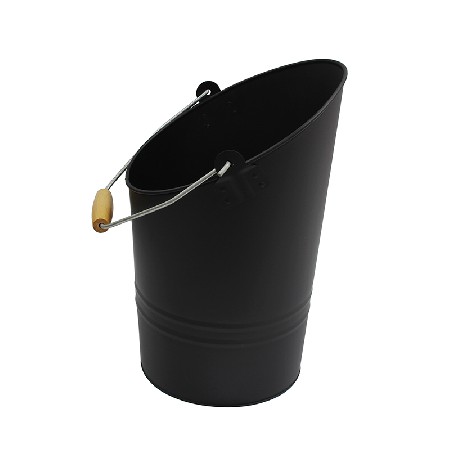 Black Fireplace Metal Hot Ash Bucket with Lid