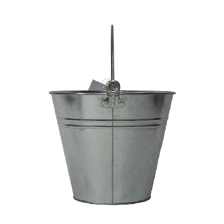 10＂ 7L Sliver Galvanized Metal Water Pails With Handles