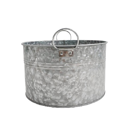 Factory Hot Sale Custom Logo Printed Sliver Galvanized Steel Party tub bucket