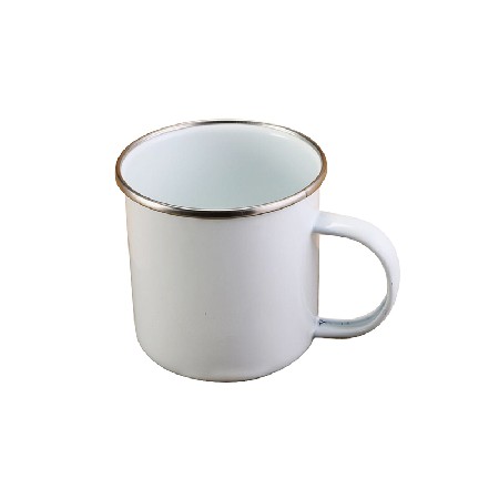 Camping Iron Heat transfer coating Stainless steel rimmed enamel cup with Handle